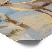 Christmas Reindeer Under the Lamp Light Poster (Ecke)