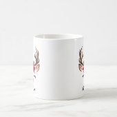 Christmas Reindeer Unicorn Horn Face Kaffeetasse (Mittel)