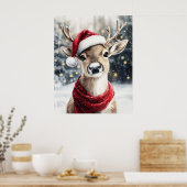 Christmas Reindeer Wall Art Poster (Küche)
