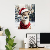 Christmas Reindeer Wall Art Poster (Heimbüro)