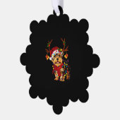 Christmas Reindeer Yorkie Ornament Karte (Linke Ecke)