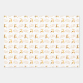 Christmas Reindeers on Purple, Black and White Geschenkpapier Set (Vorderseite 3)