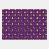 Christmas Reindeers on Purple, Navy and Teal Geschenkpapier Set (Vorderseite)