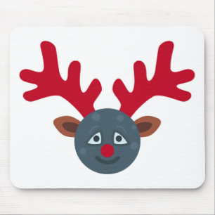 christmas rentier mond emoji mousepad