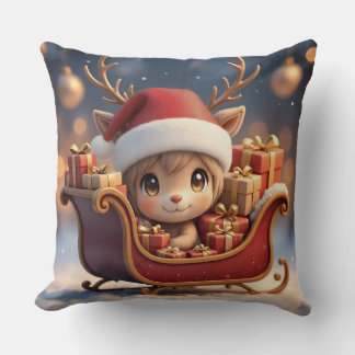 "Christmas-Rentier-Schlitten-Kissen" Kissen