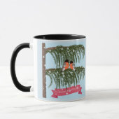 Christmas , Retro , Bullfinches Tasse (Links)