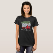 Christmas Retro Camping Caravan Xmas Tree Vehicles T-Shirt (Vorne ganz)