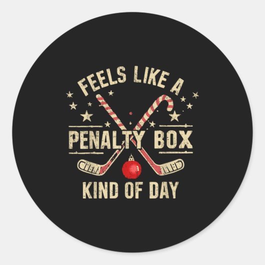 Christmas Retro Feels Like A Penalty Box Kind Of D Runder Aufkleber (Vorderseite)