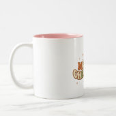 Christmas Retro Groovy Message Zweifarbige Tasse (Links)