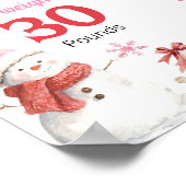 Christmas Retro Santa Birthday Milestone Photo Poster (Ecke)