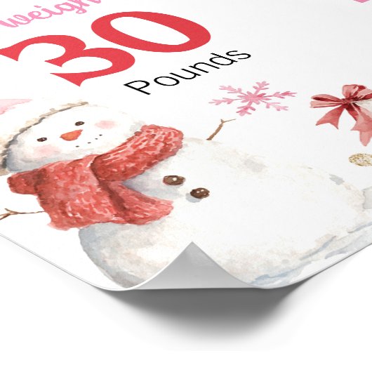 Christmas Retro Santa Birthday Milestone Photo Poster (Ecke)