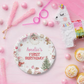 Christmas Retro Santa Birthday Paper Plates Pappteller (Party)