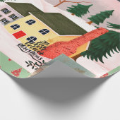 CHRISTMAS RETRO WINTER VILLAGE Umschlagpapier Geschenkpapier (Ecke)