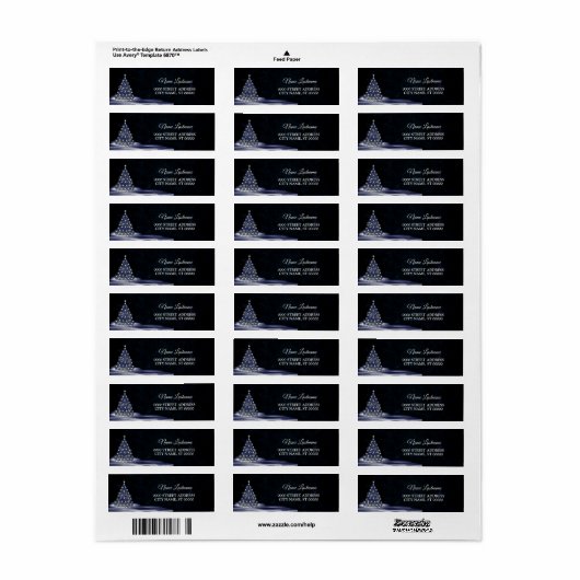 Christmas Return Address Blue Tree Winter Navy (Vorne)