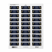 Christmas Return Address Golden Ornament Navy Blue (Vorne)