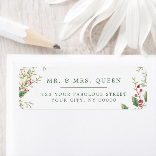 Christmas Return Address holly berries (Insitu)