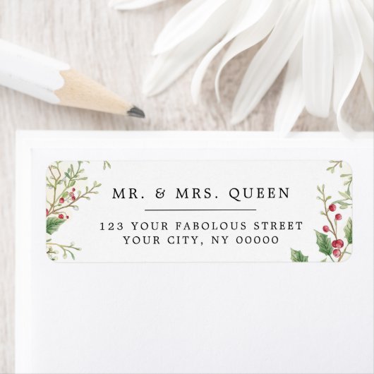 Christmas Return Address holly berries (Insitu)