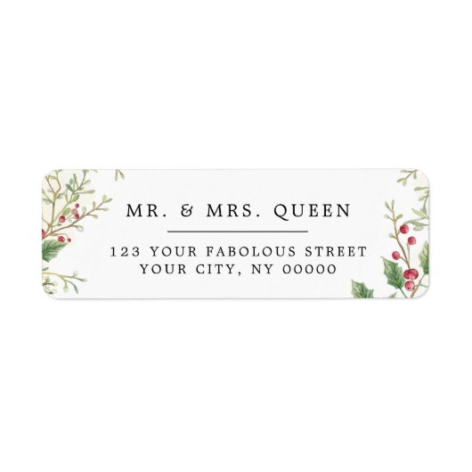 Christmas Return Address holly berries (Vorne)