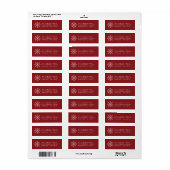 Christmas Return Address Label | Red Snowflake (Vorne)