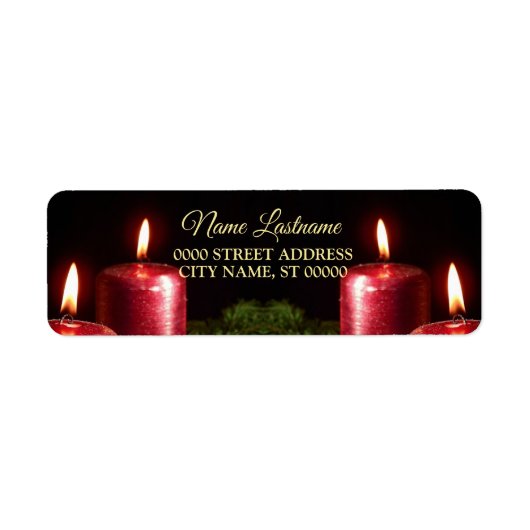 Christmas Return Address Red Candle Winter Holiday (Vorne)