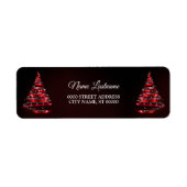 Christmas Return Address Shiny Red Ribbon Tree (Vorne)