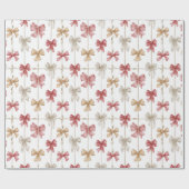 Christmas Ribbon Grid Pattern Geschenkpapier (Flach)