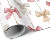 Christmas Ribbon Grid Pattern Geschenkpapier (Rolleneckpunkt)