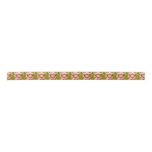 Christmas Ribbon With Cow Design Satinband (Vorderseite)