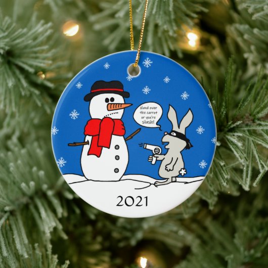 Christmas Robber Bunny Keramik Ornament (Baum)