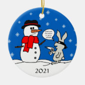 Christmas Robber Bunny Keramik Ornament (Vorne)