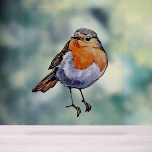 CHRISTMAS ROBIN Akryllischer Sign ART DESIGN STIL Acrylschild (Neutral)