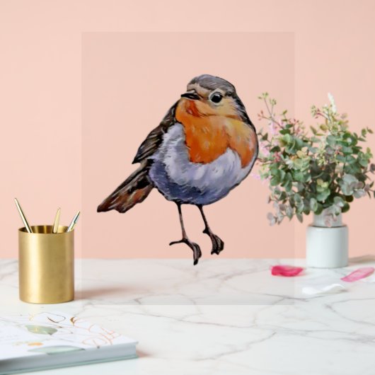 CHRISTMAS ROBIN Akryllischer Sign ART DESIGN STIL Acrylschild (Hochzeit)