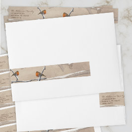 Christmas Robin Bird Wrap rund um das Adressetiket Rundum-Adressaufkleber