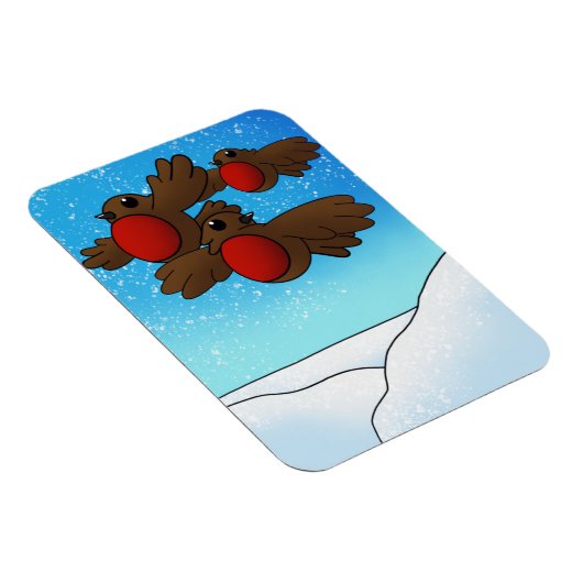 Christmas Robin Birds Magnet (Rechte Seite)