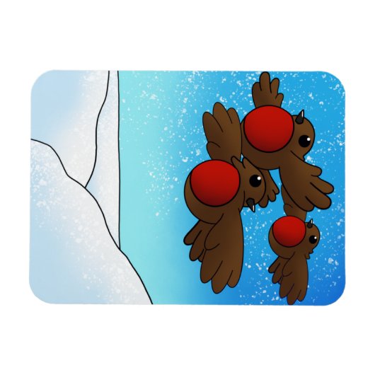 Christmas Robin Birds Magnet (Horizontal)