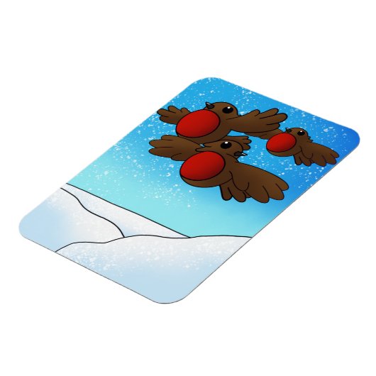 Christmas Robin Birds Magnet (Linke Seite)