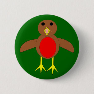 Christmas Robin Button