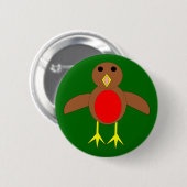 Christmas Robin Button (Vorne & Hinten)