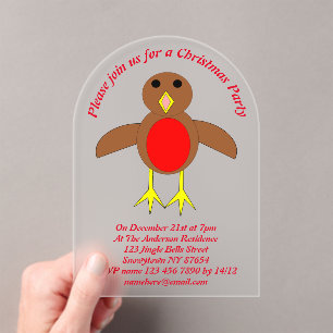 Christmas Robin Custom Acryleinladungen