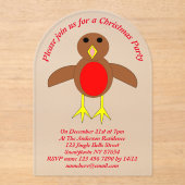 Christmas Robin Custom Acryleinladungen (Vorderseite)