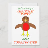 Christmas Robin Custom Party lädt ein Einladung (Vorderseite)