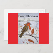 Christmas Robin Feiertagspostkarte (Vorne/Hinten)