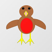 Christmas Robin Fensteraufkleber (Blatt)