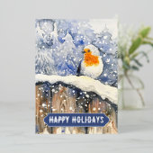 Christmas Robin Folien Feiertagskarte (Stehend vorne)