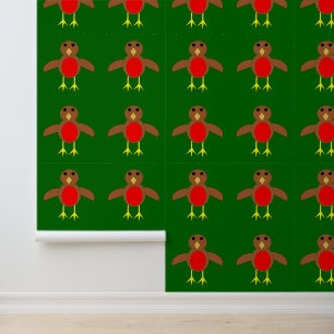 Christmas Robin Gemustert Tapete