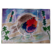 Christmas Robin Gift Bag Große Geschenktüte (Rückseite)