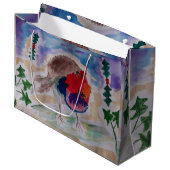 Christmas Robin Gift Bag Große Geschenktüte (Vorderseite Schrägansicht)
