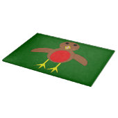 Christmas Robin Glass Cutting Board Schneidebrett (Ecke)