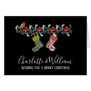 Christmas Robin Hanging Strumpf Personalisiert