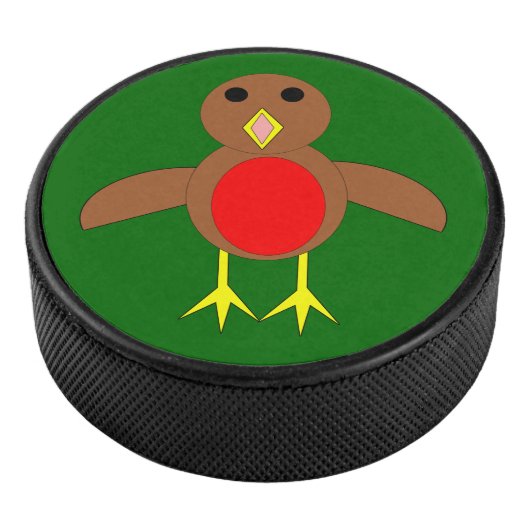 Christmas Robin Hockey Puck (3/4)